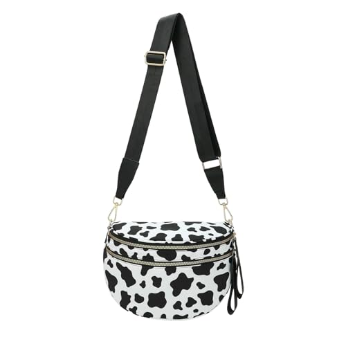 WANGPENG Tasche Schwarz -weiße Karierte Taillenbeutel, Crossbody -tailentasche, Tägliche Pendlertasche von WANGPENG