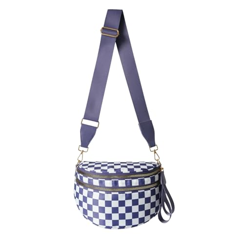 WANGPENG Tasche Schwarz -weiße Karierte Taillenbeutel, Crossbody -tailentasche, Tägliche Pendlertasche WANGPENG Tasche Schwarz -weiße Karierte Taillenbeutel, Crossbody -tailentasche, Tägliche Pendlertasche von WANGPENG