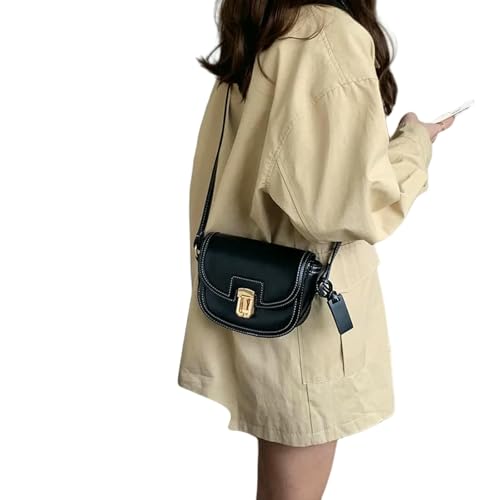 WANGQIQI tasche Kleine Kontrastfarbe -nähte Leinwand Vintage Schulter -crossbody -satteltasche von WANGQIQI