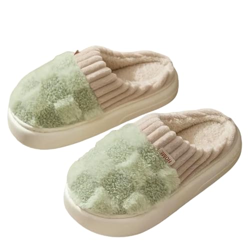 WANGSHUO hausschuhe damen Winter Warmes Dickes, Plüschiges Paar Dicker Boden Nicht Rutschfeste Frauen Baumwollschuhe Innenhause Herren Dicke Niedrige von WANGSHUO