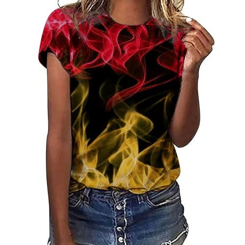 Damen Oberteile Sommer Shirt Basic Tees Tops Kurzarmshirt Flamme Motiv Klassich Aufdruck T-Shirt Oberteile Gradient Kurze Ärmel Hemdbluse Freizeit Streetwear T Shirt Tunika Top Bluseshirt Damen Oberteile Sommer Shirt Basic Tees Tops Kurzarmshirt Flamme Motiv Klassich Aufdruck T-Shirt Oberteile Gradient Kurze Ärmel Hemdbluse Freizeit Streetwear T Shirt Tunika Top Bluseshirt von WANGTIANXUE