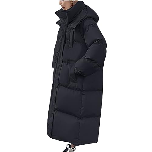 Daunenjacke Damen Lange Winterjacke Warm Parka Jacke mit Fellkapuze Daunen Gefütterte Steppmantel Flauschig Daunenmantel Outdoor Dicker Winterparka Locker Casual Kapuzenjacke Gutschein Angebote von WANGTIANXUE