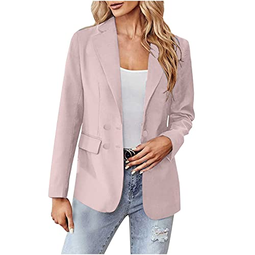 HochzeitsanzugLongblazer Sportlich Lässige Damen Lang Elegant Herbstjacke Blazer, Anzugjacke Büroarbeiten Offen Cardigan Festlich Einfarbig Jersey Blazer Damenjacke Revers Langarm Blazerjacke von WANGTIANXUE