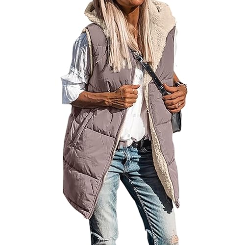 Lang Jacke Weste Damen Longweste Ärmellose Steppweste Herbst Winter Daunenweste mit Kapuze Einfarbige Fleece Wende-Weste Leichte Warm Kapuzenweste Outdoor Puffer Winterweste Gutschein Angebote Lang Jacke Weste Damen Longweste Ärmellose Steppweste Herbst Winter Daunenweste mit Kapuze Einfarbige Fleece Wende-Weste Leichte Warm Kapuzenweste Outdoor Puffer Winterweste Gutschein Angebote von WANGTIANXUE