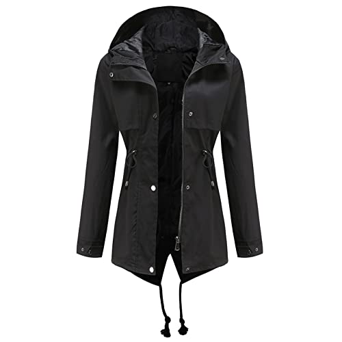 Prime Funktionsjacke Damen Black Regenmantel Lang Friday Wasserdicht Wasserdicht Sommer Regenjacke Funktionsjacke Zip Hoodie Wasserdicht Steppjacke Übergangsjacke Lang Übergangsmantel Lang Funkti von WANGTIANXUE