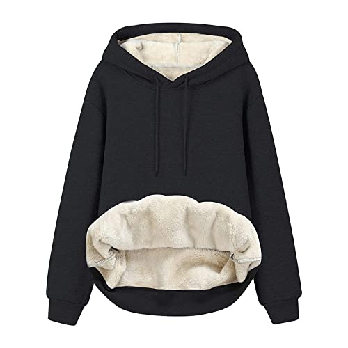 WANGTIANXUE Hoodie Damen Oversize Kapuzenpullover Gefüttert Warm Fleece Pullover Sweatshirt Mit Kapuze Langarm Einfarbig Hoody Pulli Oberteile Teddy Langarmshirt Autumn Winter Kapuzenpulli Loungewear WANGTIANXUE Hoodie Damen Oversize Kapuzenpullover Gefüttert Warm Fleece Pullover Sweatshirt Mit Kapuze Langarm Einfarbig Hoody Pulli Oberteile Teddy Langarmshirt Autumn Winter Kapuzenpulli Loungewear von WANGTIANXUE