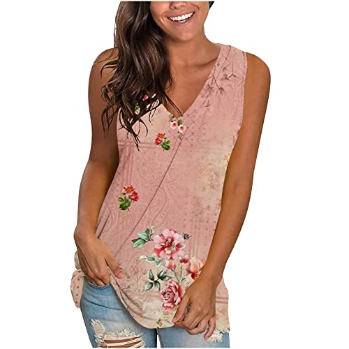 Tank Top Damen Top Damen Warehouse Deal Sommer Ärmellos Tanktop Weiß Oberteile Frauen Kurz Unterhemd Tops Casual Print Hemdbluse mit Rund-Ausschnitt Discounter Hemd T-Shirt Ohne Ärm Sporttop Mädchen von WANGTIANXUE