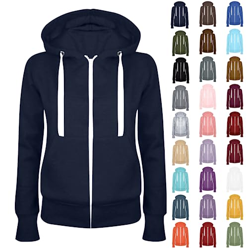 Damen Kapuzenpullover Sweatjacke Sweatshirt Farbvarianten Kapuzenjacke Kapuzenpulli Langarm Kapuze Hoodie Sport Style Casual Fitness Basic Training Sweatshirtjacke Pullover Oberteile von WANGTIANXUE