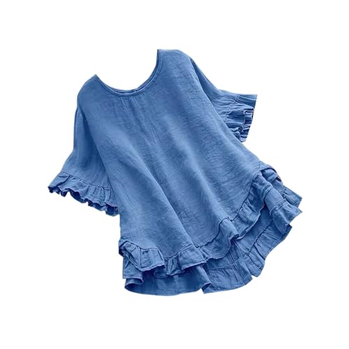 WANGTIANXUE Leinenbluse Damen Sommer Bluse Damen Elegant Rüschen Leinenbluse Lose Musselin Bluse Frauen Einfarbig T-Shirt Oberteile Teenager-Mädchen Strandbluse Kamotten Kleidung Damenblusen WANGTIANXUE Leinenbluse Damen Sommer Bluse Damen Elegant Rüschen Leinenbluse Lose Musselin Bluse Frauen Einfarbig T-Shirt Oberteile Teenager-Mädchen Strandbluse Kamotten Kleidung Damenblusen von WANGTIANXUE