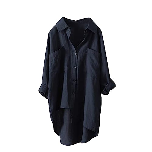 WANGTIANXUE Longbluse Damen Damen Lang Leinenbluse Große Größen Musselin Bluse Frauen Einfarbig T-Shirt Blumendruck Longshirt Oberteile Hawaii Hemd Strand Bluse Kamotten Kleidung Damenblusen WANGTIANXUE Longbluse Damen Damen Lang Leinenbluse Große Größen Musselin Bluse Frauen Einfarbig T-Shirt Blumendruck Longshirt Oberteile Hawaii Hemd Strand Bluse Kamotten Kleidung Damenblusen von WANGTIANXUE