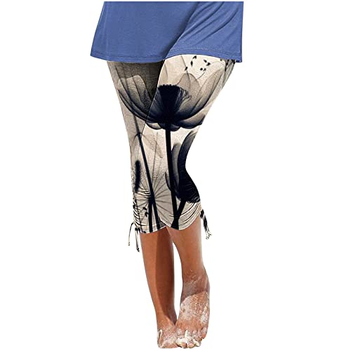 WANGTIANXUE Sommerhose Damen Leicht Caprihose Damen Sommer 3/4 Hose Straight Bein Freizeithose Trekkinghose Weiße Lang Capri Hose Lässige Outdoorhose Strandhose Stretch Dreiviertel Hosen Sporthose von WANGTIANXUE