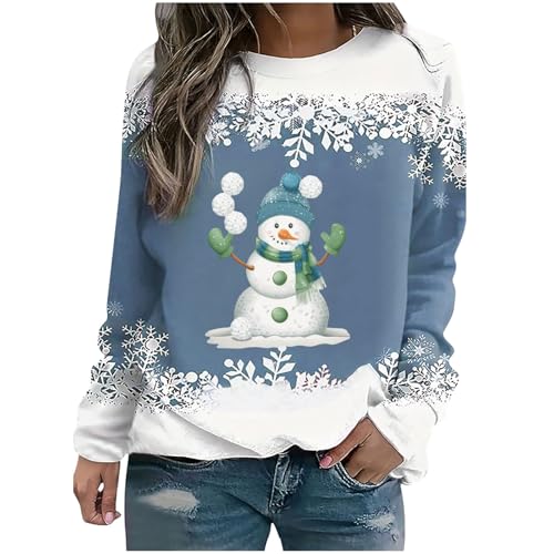 WANGTIANXUE Weihnachtspullover Damen Schneemann Druck Oversize Weihnachten Pullover Sweatshirt Langarm Rundhals Weihnachtspulli Winter Weihnachts Pullis Casual Christmas Sweat Oberteile Tops WANGTIANXUE Weihnachtspullover Damen Schneemann Druck Oversize Weihnachten Pullover Sweatshirt Langarm Rundhals Weihnachtspulli Winter Weihnachts Pullis Casual Christmas Sweat Oberteile Tops von WANGTIANXUE