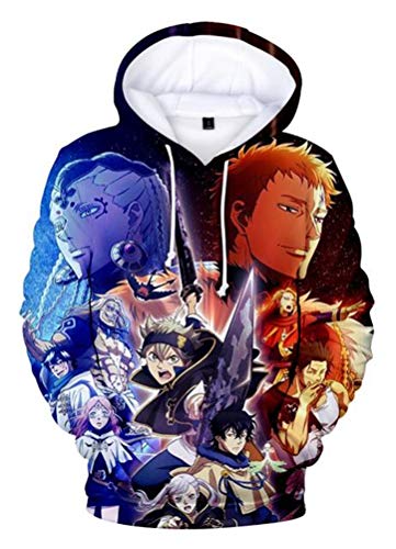 WANHONGYUE Anime Black Clover 3D Druck Hoodie Kapuzenpullover Sweater Cosplay Kostüm Langarm Pulli Sweatshirt Mantel 753/6 M von WANHONGYUE