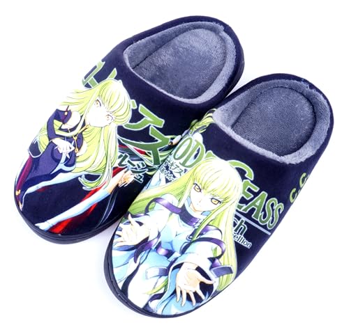 WANHONGYUE Anime Code Geass C.C. Slippers Women Men Fuzzy House Slippers with Rubber Sole Winter Warm Indoor Outdoor Anti-slip Shoes von WANHONGYUE