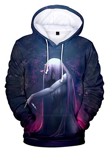 WANHONGYUE Anime Darling In The Franxx 3D Druck Hoodie Kapuzenpullover Sweater Cosplay Kostüm Langarm Pulli Sweatshirt Mantel 745/9 M von WANHONGYUE