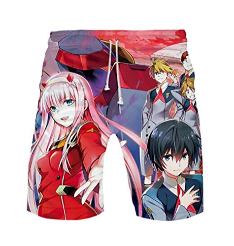 WANHONGYUE Anime Darling In The Franxx Herren Badehose Strand Shorts 3D Druck Sommer Beach Shorts Boardshorts 1100/2 XXXXXXL von WANHONGYUE