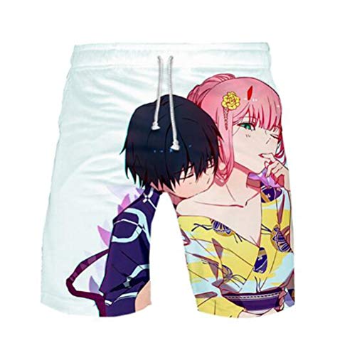 WANHONGYUE Anime Darling In The Franxx Herren Badehose Strand Shorts 3D Druck Sommer Beach Shorts Boardshorts 1100/4 M von WANHONGYUE