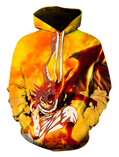WANHONGYUE Anime Fairy Tail 3D Digitaldruck Kapuzenpullover Hoodie Cosplay Kostüm Pulli Sweatshirt Tops Mäntel 1 XL von WANHONGYUE