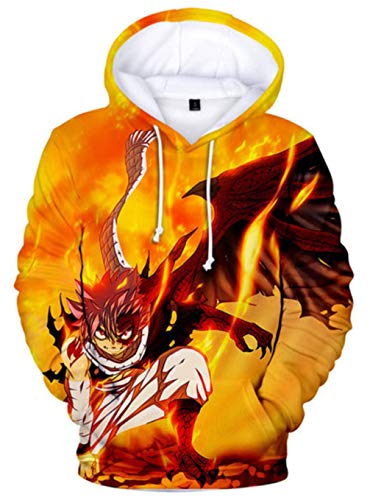 WANHONGYUE Anime Fairy Tail 3D Digitaldruck Kapuzenpullover Hoodie Cosplay Kostüm Pulli Sweatshirt Tops Mäntel 10 M von WANHONGYUE