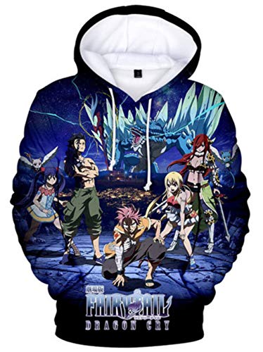 WANHONGYUE Anime Fairy Tail 3D Digitaldruck Kapuzenpullover Hoodie Cosplay Kostüm Pulli Sweatshirt Tops Mäntel 11 L von WANHONGYUE