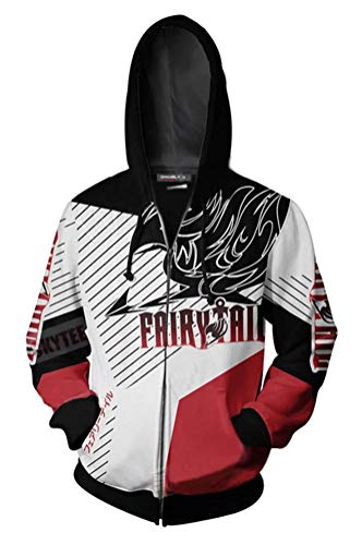 WANHONGYUE Anime Fairy Tail 3D Druck Hoodie Sweatjacke Full Zip Hoody Kapuzenpullover Sweatshirt Mantel Tops Strickjacke 669/7 L von WANHONGYUE