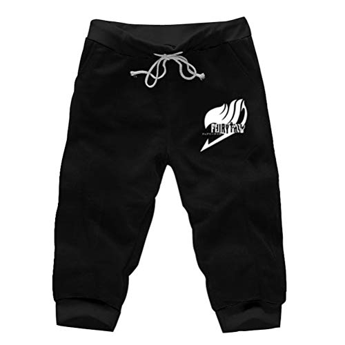 WANHONGYUE Anime Fairy Tail Herren Sport Shorts Kurze Hose Sweatpants Beach Jogging Hosen Boardshorts Schwarz/4 XL von WANHONGYUE