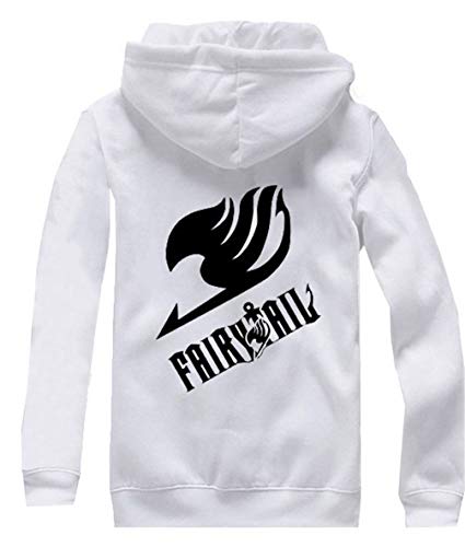 WANHONGYUE Anime Fairy Tail Hoodie Jacket Cosplay Kostüm Zipper Pullover Jacke Outwear Sweatshirt Mantel Weiß-1 XXXL von WANHONGYUE