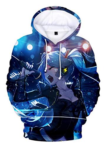 WANHONGYUE Anime Hatsune Miku Vocaloid 3D Druck Hoodie Kapuzenpullover Sweater Cosplay Kostüm Langarm Pulli Sweatshirt Mantel 765/12 S von WANHONGYUE