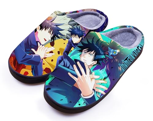 WANHONGYUE Anime Jujutsu Kaisen Fushiguro Megumi Slippers Women Men Fuzzy House Slippers with Rubber Sole Winter Warm Indoor Outdoor Anti-slip Shoes WANHONGYUE Anime Jujutsu Kaisen Fushiguro Megumi Slippers Women Men Fuzzy House Slippers with Rubber Sole Winter Warm Indoor Outdoor Anti-slip Shoes von WANHONGYUE