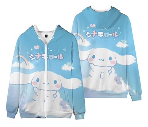 WANHONGYUE Anime Kapuzenpullover Sweatshirt Damen Fleecejacke mit Kapuze Mädchen Kapuzenpulli mit Reißverschluss Cartoon Langarm Pullover, Farbe/13, 4XL von WANHONGYUE