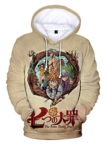 WANHONGYUE Anime Nanatsu No Taizai The Seven Deadly Sins 3D Digitaldruck Kapuzenpullover Hoodie Cosplay Kostüm Pulli Sweatshirt Tops Mäntel 1 S von WANHONGYUE