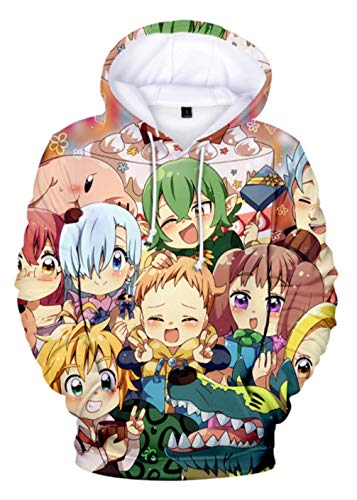 WANHONGYUE Anime Nanatsu No Taizai The Seven Deadly Sins 3D Digitaldruck Kapuzenpullover Hoodie Cosplay Kostüm Pulli Sweatshirt Tops Mäntel 19 L von WANHONGYUE