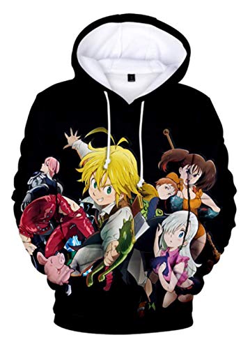 WANHONGYUE Anime Nanatsu No Taizai The Seven Deadly Sins 3D Digitaldruck Kapuzenpullover Hoodie Cosplay Kostüm Pulli Sweatshirt Tops Mäntel 23 M von WANHONGYUE