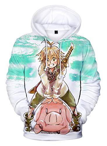 WANHONGYUE Anime Nanatsu No Taizai The Seven Deadly Sins 3D Digitaldruck Kapuzenpullover Hoodie Cosplay Kostüm Pulli Sweatshirt Tops Mäntel 4 XXXL von WANHONGYUE