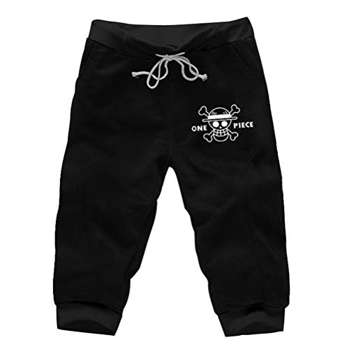 WANHONGYUE Anime One Piece Luffy Herren Sport Shorts Kurze Hose Sweatpants Beach Jogging Hosen Boardshorts Schwarz/18 XL von WANHONGYUE