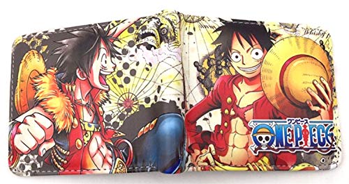WANHONGYUE Anime One Piece Monkey D Luffy Brieftasche Geldbörse Herren Kunstleder Geldbeutel Wallet Bifold Münzfach Karten Geldtasche 1005/5 von WANHONGYUE