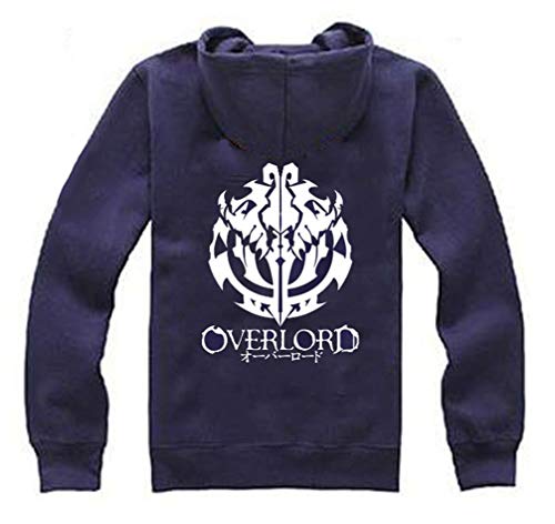 WANHONGYUE Anime Overlord Hoodie Jacket Cosplay Kostüm Zipper Pullover Jacke Outwear Sweatshirt Mantel Navy-3 XXL von WANHONGYUE