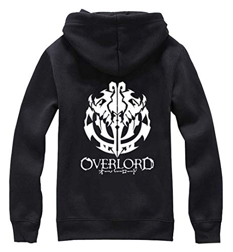 WANHONGYUE Anime Overlord Hoodie Jacket Cosplay Kostüm Zipper Pullover Jacke Outwear Sweatshirt Mantel Schwarz-3 S von WANHONGYUE