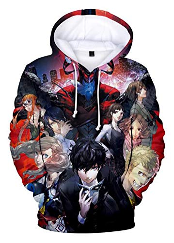 WANHONGYUE Anime Persona Game 3D Druck Hoodie Kapuzenpullover Sweater Cosplay Kostüm Langarm Pulli Sweatshirt Mantel 761/5 L von WANHONGYUE