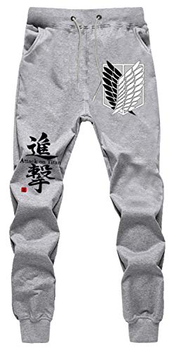 WANHONGYUE Anime Sweatpants Jogginghose Cosplay Kostüm Lange Trousers Sporthose Trainingsanzug mit Taschen Grau 3 XXL von WANHONGYUE