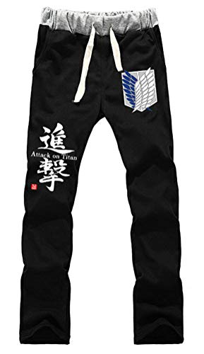WANHONGYUE Anime Sweatpants Jogginghose Cosplay Kostüm Lange Trousers Sporthose Trainingsanzug mit Taschen Schwarz 1 XXL von WANHONGYUE