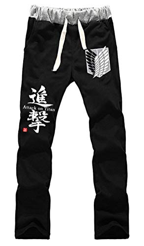 WANHONGYUE Anime Sweatpants Jogginghose Cosplay Kostüm Lange Trousers Sporthose Trainingsanzug mit Taschen Schwarz 2 XL von WANHONGYUE