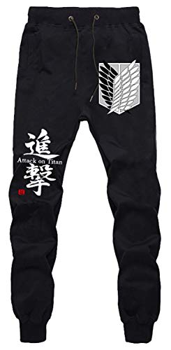 WANHONGYUE Anime Sweatpants Jogginghose Cosplay Kostüm Lange Trousers Sporthose Trainingsanzug mit Taschen Schwarz 4 XL von WANHONGYUE