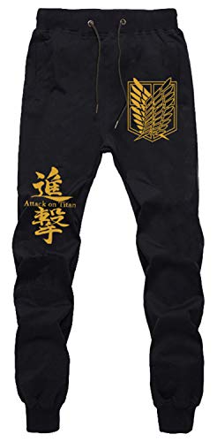 WANHONGYUE Anime Sweatpants Jogginghose Cosplay Kostüm Lange Trousers Sporthose Trainingsanzug mit Taschen Schwarz 5 L von WANHONGYUE