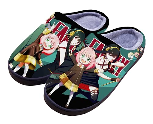 WANHONGYUE Anime Spy×Family Slippers Women Men Fuzzy House Slippers with Rubber Sole Winter Warm Indoor Outdoor Anti-slip Shoes WANHONGYUE Anime Spy×Family Slippers Women Men Fuzzy House Slippers with Rubber Sole Winter Warm Indoor Outdoor Anti-slip Shoes von WANHONGYUE