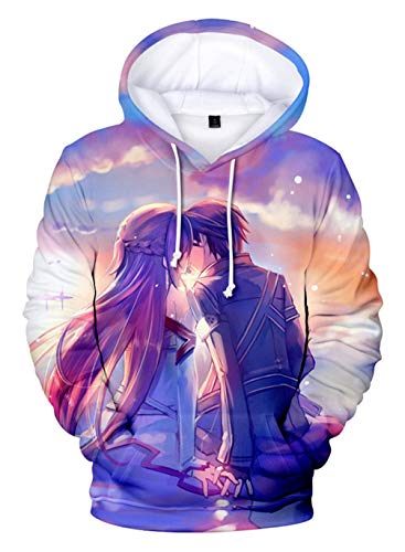 WANHONGYUE Anime Sword Art Online Kirito SAO 3D Digitaldruck Kapuzenpullover Hoodie Cosplay Kostüm Pulli Sweatshirt Tops Mäntel 5 XXXL von WANHONGYUE
