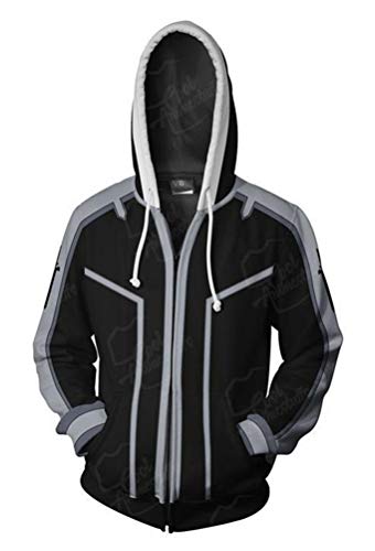 WANHONGYUE Anime Sword Art Online Kirito SAO 3D Druck Hoodie Sweatjacke Full Zip Hoody Kapuzenpullover Sweatshirt Mantel Tops Strickjacke 665/2 L von WANHONGYUE