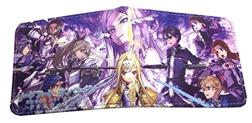 WANHONGYUE Anime Sword Art Online Kirito SAO Brieftasche Geldbörse Herren Kunstleder Geldbeutel Wallet Bifold Münzfach Karten Geldtasche 1020/3 von WANHONGYUE