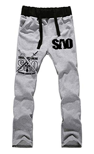 WANHONGYUE Anime Sword Art Online SAO Sweatpants Jogginghose Cosplay Kostüm Lange Trousers Sporthose Trainingsanzug mit Taschen Grau 1 L von WANHONGYUE