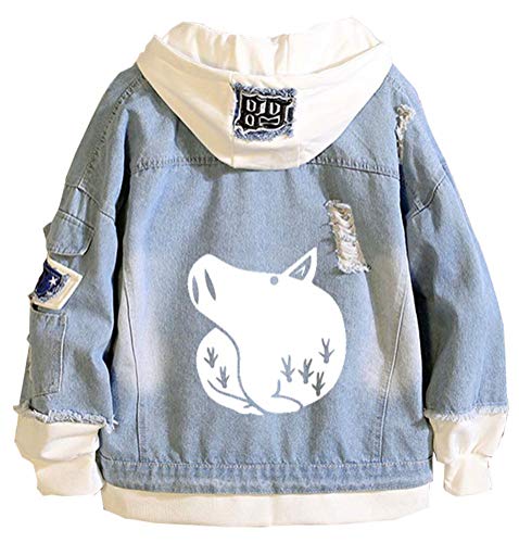 WANHONGYUE Anime The Seven Deadly Sins Nanatsu No Taizai Jeansjacke Hoodie Denim Jacket Unisex Kapuzenpullover Sweatshirt Mantel Blau/14-XL von WANHONGYUE